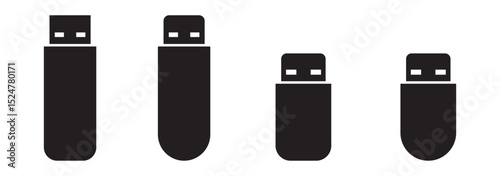 Universal USB Icons  Connect with Ease .  usb flash drive vector icon. Usb icon set .  Illustrator  