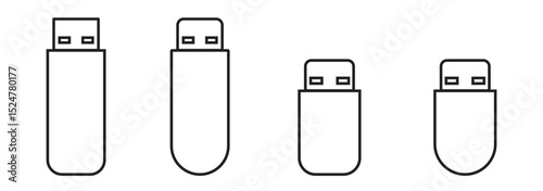 Universal USB Icons  Connect with Ease .  usb flash drive vector icon. Usb icon set .  Illustrator  