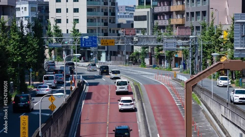Wallpaper Mural A timelapse of traffic jam at the downtown street in Tokyo telephoto shot tilt Torontodigital.ca