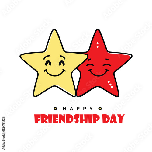 Happy friendship day, Red star vector design for a festive holiday celebration symbol.