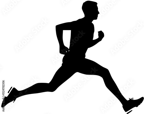 Silhouette of a Runner in Full Stride