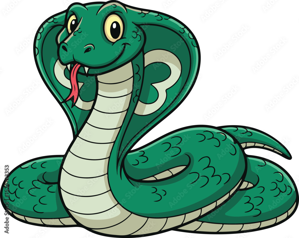 Fototapeta premium vector illustration of a cartoon snake