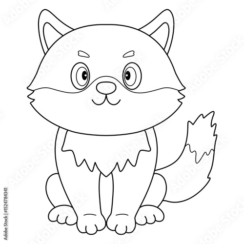 wolf doodle outline line art