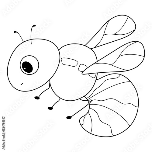 Yellowjacket doodle outline line art