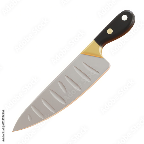 Elegant kitchen chef s knife isolated on transparent background