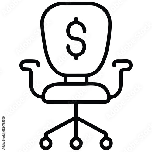 Executive Office Chair Featuring Dollar Sign Business Finance Concept, Career, and Job Opportunities