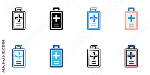First aid kit icon set multiple style collection 
