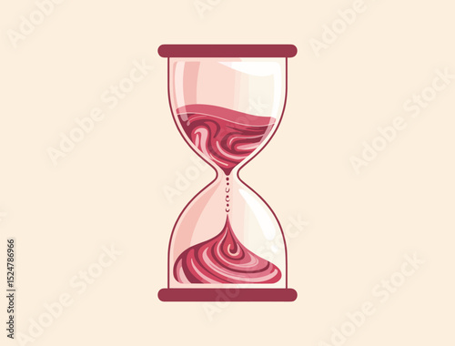 Abstract Hourglass Illustration Time, Passing, and Flow Concept