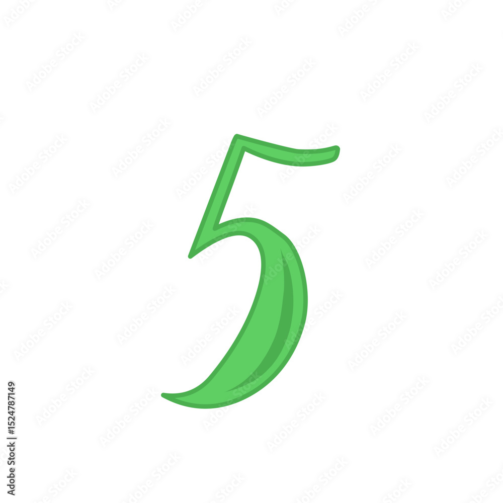 Naklejka premium green watercolor numbers vector