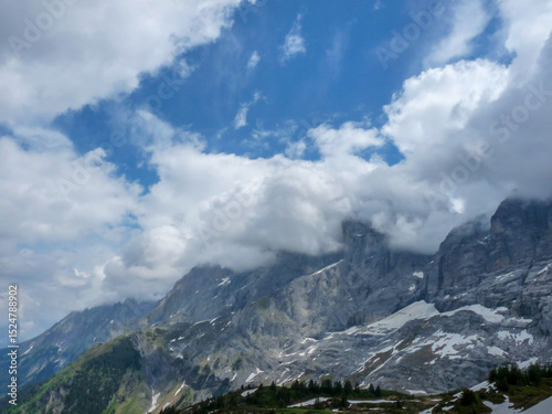 Switzerland, Meiringen, a view of a large mountain in the background