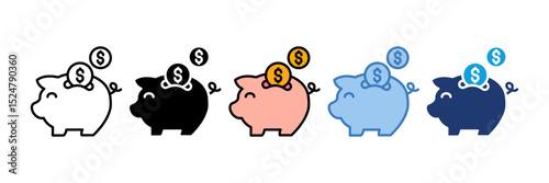 Piggy Bank Icon Element For Design