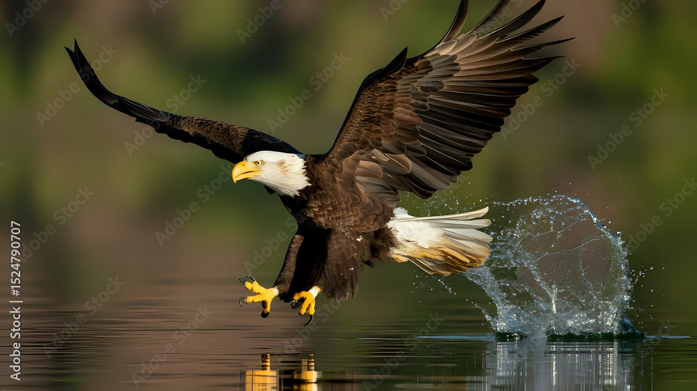 Fototapeta premium american bald eagle in flight