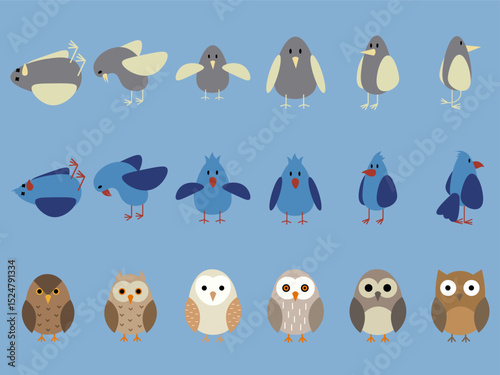 Cute Cartoon Bird Character Illustration