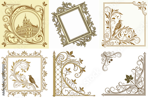 Elegant Flourishes Vintage Frame Ornaments & Corner Designs