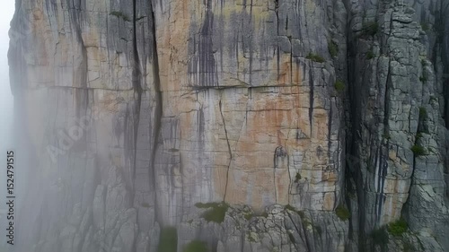 Wallpaper Mural Mystical aerial view of a sheer rock face shrouded in fog at mount mulanje Torontodigital.ca