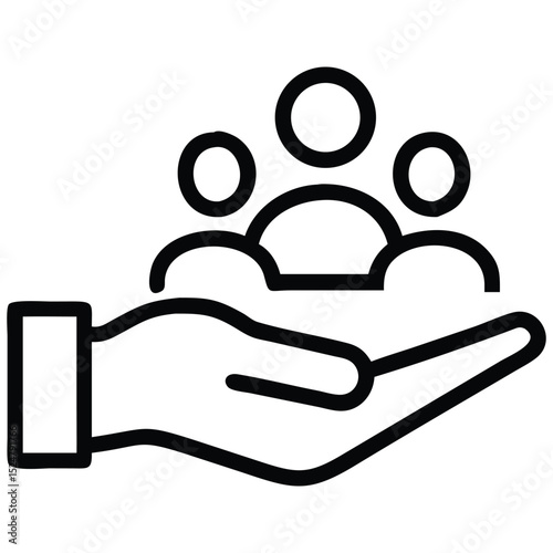 Hand Holding People Icon Team Support, Resources, Community, and Social Responsibility