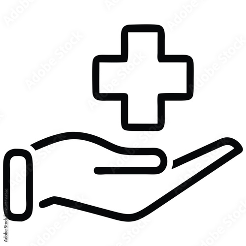 Hand Offering Plus Sign Symbolizing Health Support, Care, and Medical Assistance