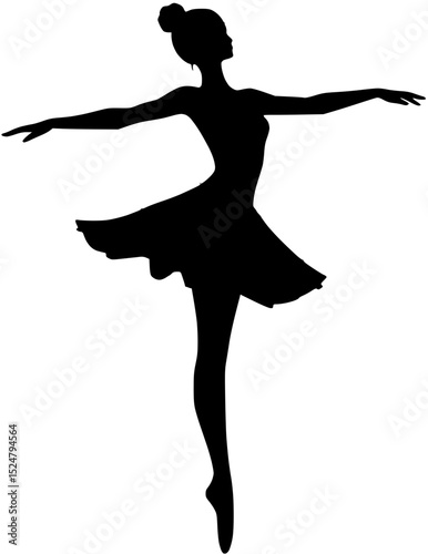 Ballerina Silhouette Performing Dance with Grace and Elegance