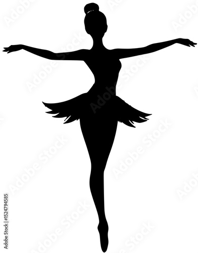 Elegant Ballerina Silhouette in Graceful Dance Pose