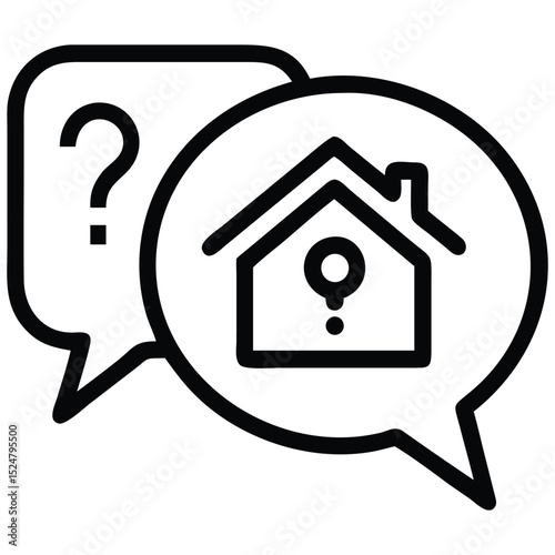 Home Buying Questions Real Estate Query Symbol Inside Chat Bubbles Illustration