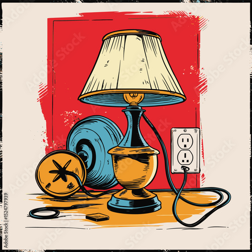 vector home lamp illustration for graphic design