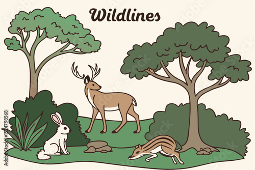 Wildlines: A Vector Tribute to Forest Fauna