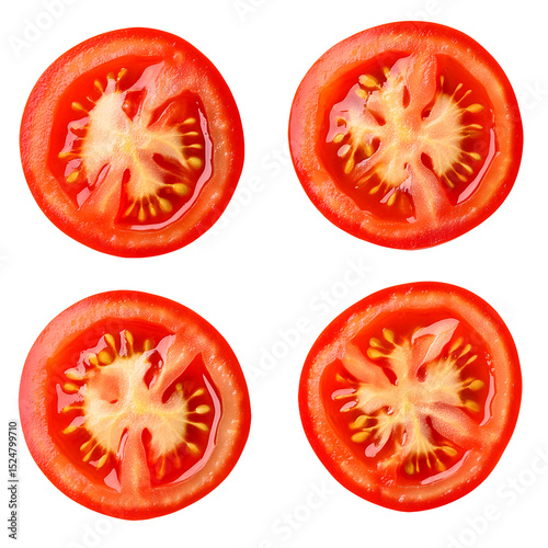 Fresh Tomato slices on Transparent Background PNG