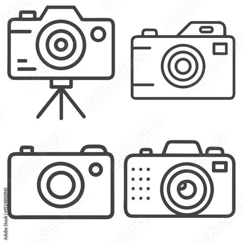 Camera icon set for photography blogs, websites, creative design, camera stores, presentations
