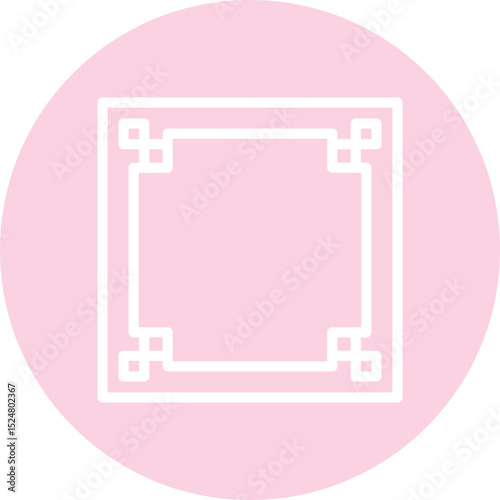 Pink Circular Frame Decorative Minimal Design