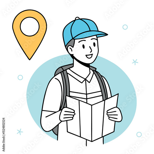 Planning Travel Journey With Road Map And Finding Route