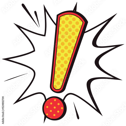 An Image Featuring An Exclamation Point In A Comic Style