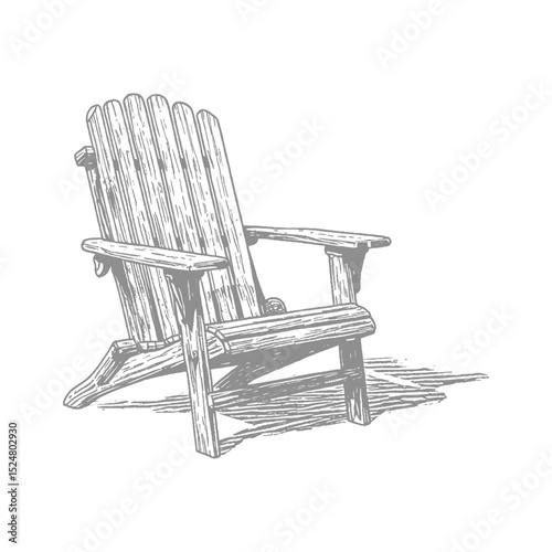 Hand-drawn illustration of an Adirondack chair.