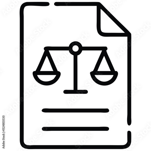 Legal Document Featuring a Justice Balance Symbol, Reflecting Law and Judgement Elements