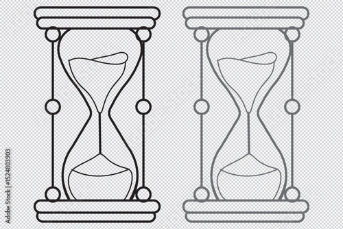 Silhouette of hourglass vector illustration, symbolizing the passage of time in a modern style. EPS 10