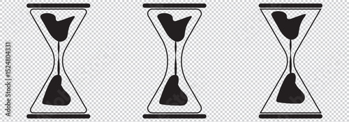 Vector Hourglass Icon for Time Management or Waiting, Illustrating Temporal Passage and Patience in Processes and Tasks EPS 10