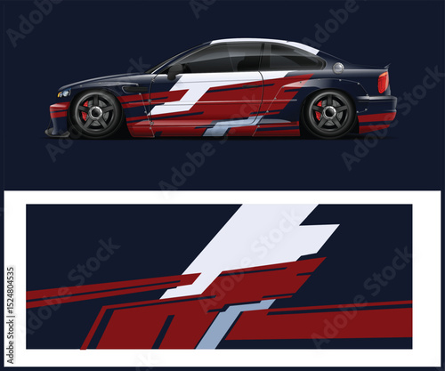 Custom Race Car Design with Red and White Stripes