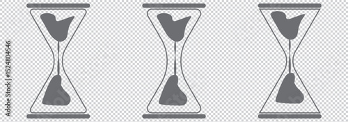 Vector Hourglass Icon for Time Management or Waiting, Illustrating Temporal Passage and Patience in Processes and Tasks EPS 10