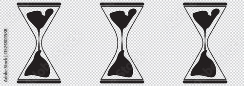 Vector Hourglass Icon for Time Management or Waiting, Illustrating Temporal Passage and Patience in Processes and Tasks EPS 10