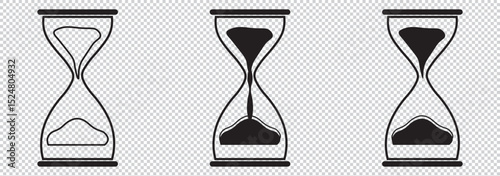 silhouette image of classic hourglass timer EPS 10