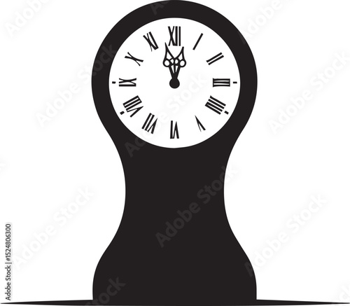 Clock on white background