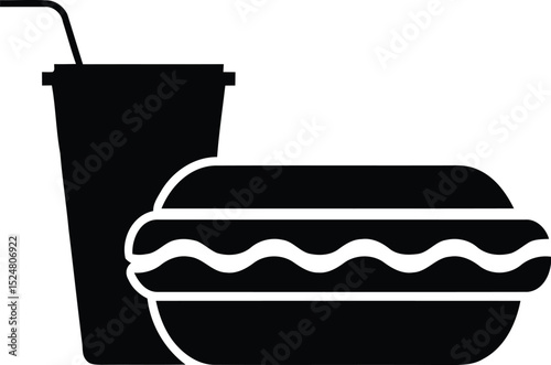 Food and drink set of web icons in line style. Restaurant linear icon collection. Containing meat, fruits, vegetables, desserts, drink, burger, pizza, hot dog, french fries and more