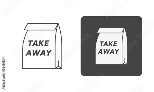 Takeaway food packaging icon. Vector