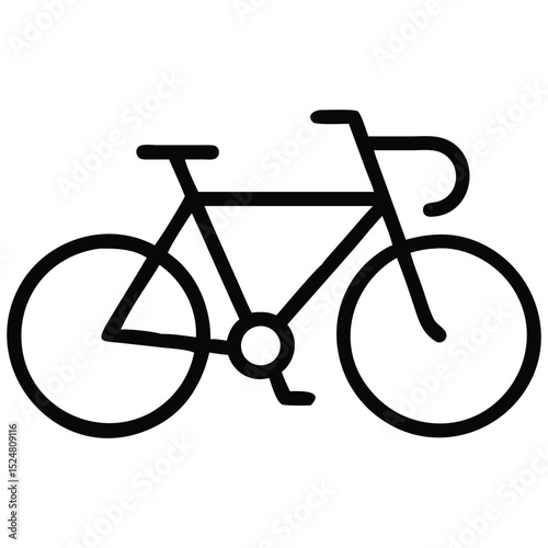 Minimalist Bicycle Illustration, Cycling Design Element, Isolated Graphic, Transportation Concept