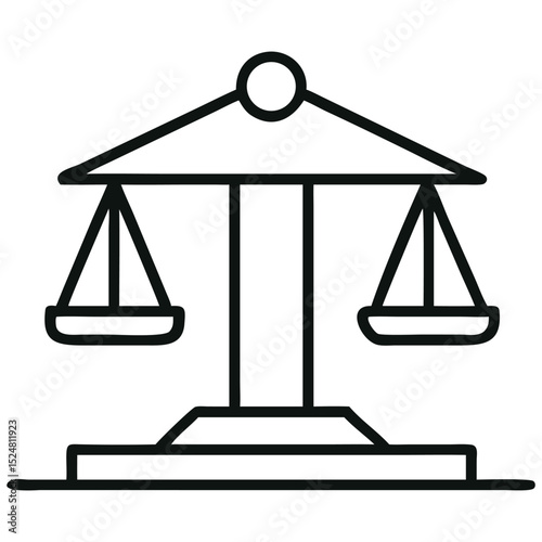 Minimalist Scales of Justice for Law, Balance, and Legal Representation Concepts