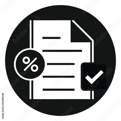 Loan agreement and credit approval icon, representing an approved policy
