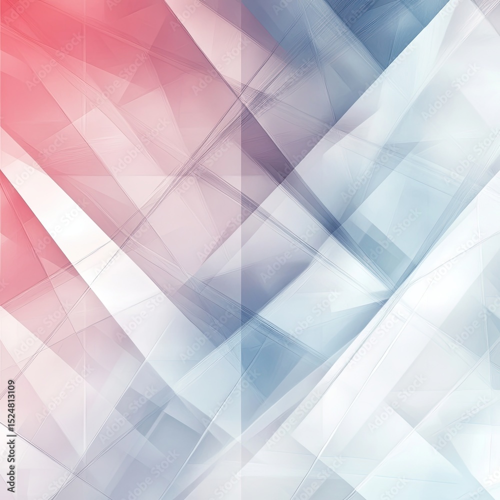 Abstract geometric design with red, blue, and white translucent shapes creating a dynamic interplay of light and shadow Abstract geometric design with red, blue, and white translucent shapes creating a dynamic interplay of light and shadow