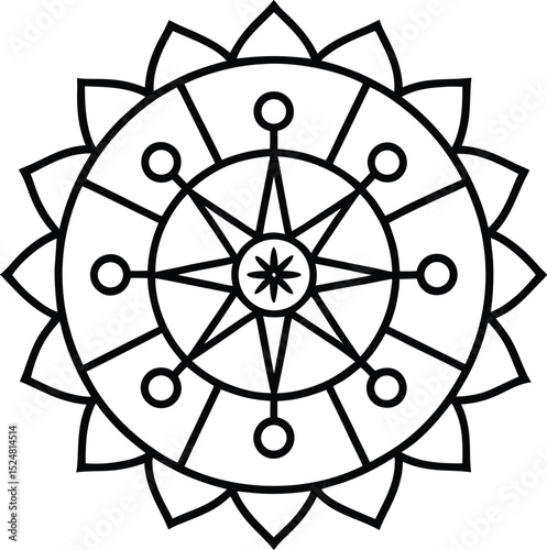 mandala merging different cultural symbols of peace