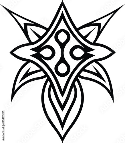 tribal tattoo based on polynesian or maori patterns