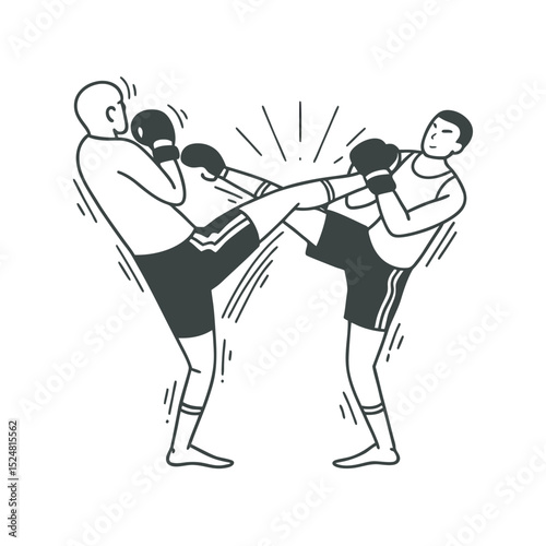 line-art-of-kickboxing-on-the-white-background (1).eps
