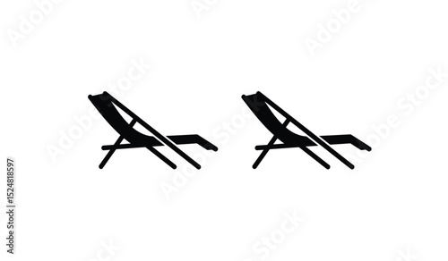 deck chair silhouette, high quality vector
